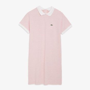 Lacoste Striped Polo Dress Dámské - Šaty Červené / Bílé | CZ-aCXhSA